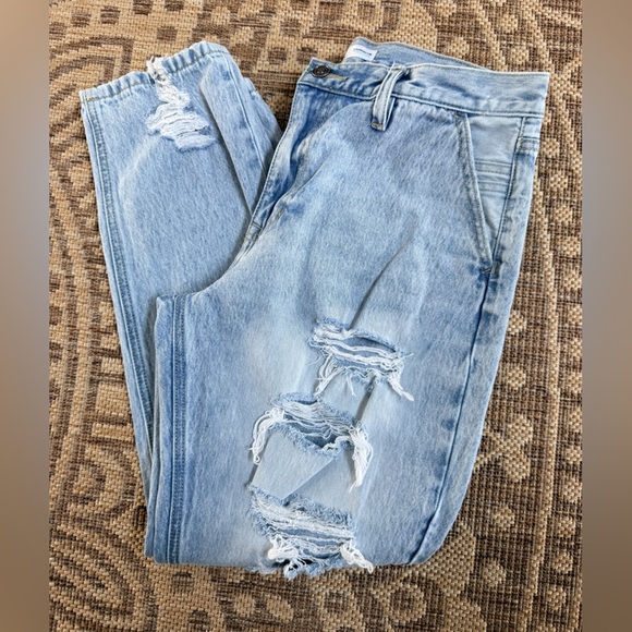 KanCan Maurices Estilo Destroyed Jeans Womens Sz 29 Boyfriend Light Wash Ankle - Picture 9 of 13